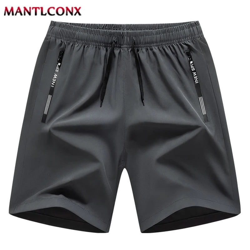 Newest Summer Shorts Men Gym Sport Running Fitness Workout Man Short Pants Breathable Quick-drying Drawstring Men's Shorts Black