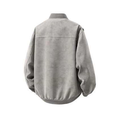 Vintage Faux Leather Jacket Mens Chaqueta Cuero Moto 2026 Oversized Streetwear Hipster Stand Collar Punk Man Designer Jacket 5XL