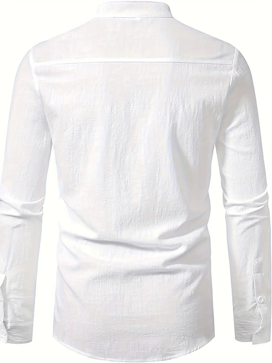 Men's Casual Fashion Long Sleeve Linen Shirt Stylish Comfortable Breathable Men's Clothing