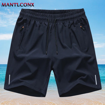 Newest Summer Shorts Men Gym Sport Running Fitness Workout Man Short Pants Breathable Quick-drying Drawstring Men's Shorts Black